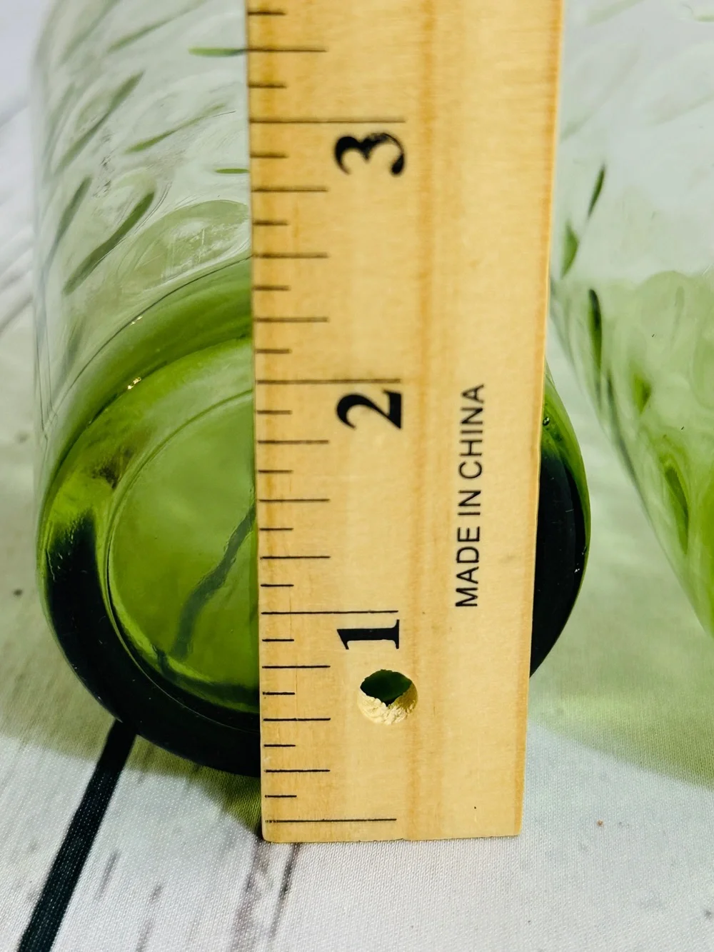 Vintage MCM Set of 3 El Dorado Hazel Atlas Glass Company Avocado green  Glasses